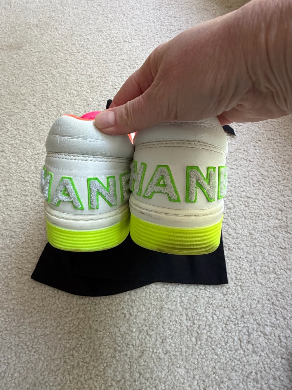 Chanel White and Neon Sneakers - Picture 6 of 7